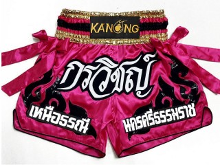Kanong Customised Pink Ribbons Muay Thai Shorts : KNSCUST-1179